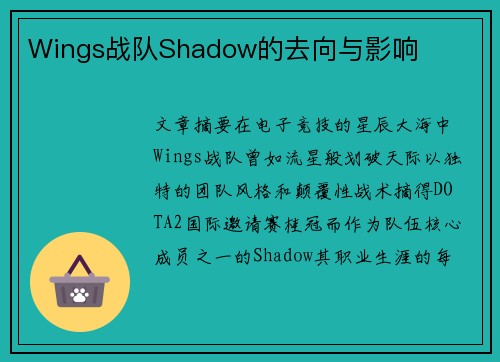Wings战队Shadow的去向与影响